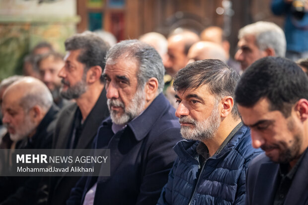 سردار احمدرضا رادان فرمانده کل انتظامی کشور و سردار عباسعلی محمدیان رئیس پلیس پایتخت در مراسم اولین سالگرد شهادت شهید سید رضی موسوی