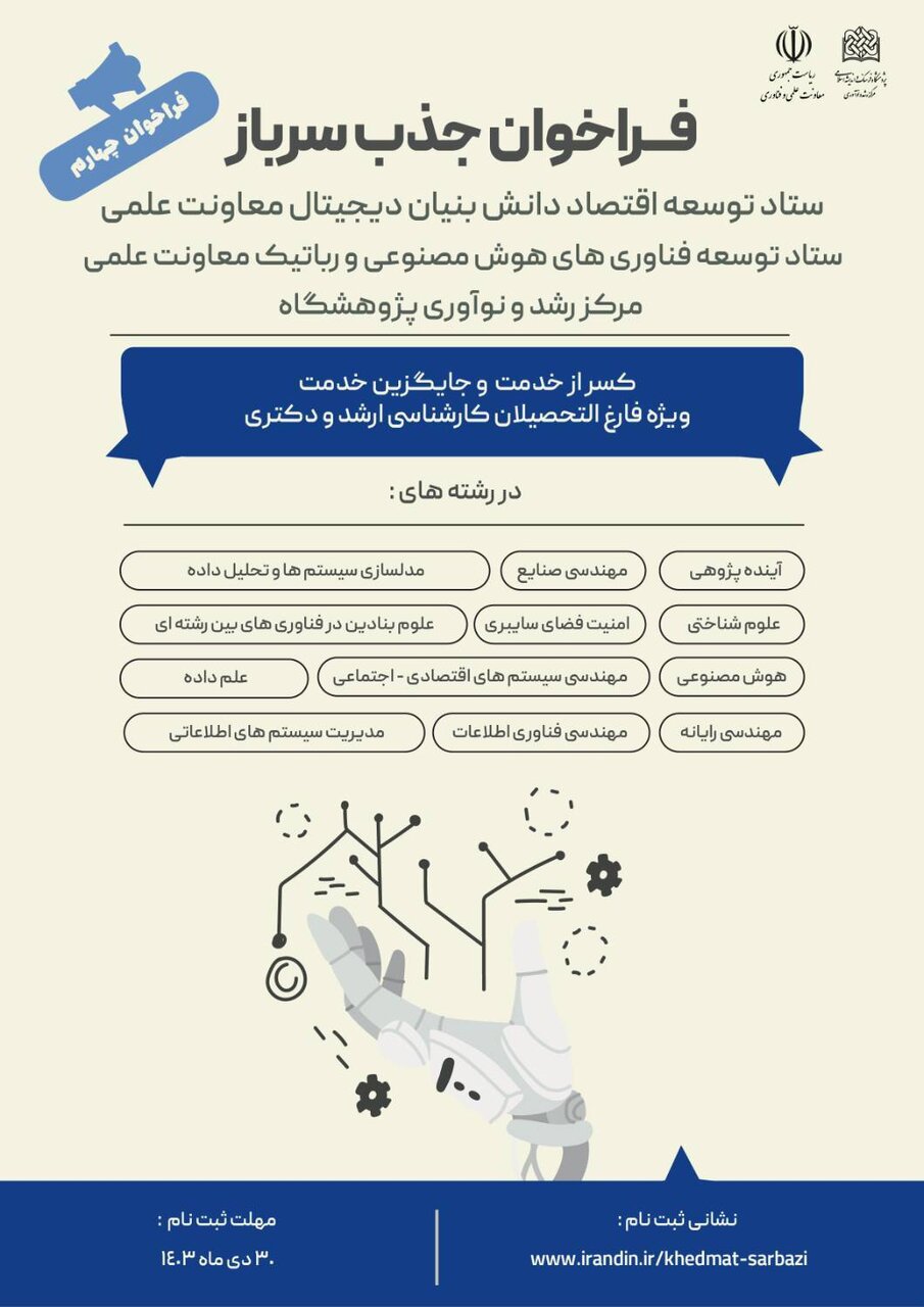 فراخوان جذب سرباز در پژوهشگاه فرهنگ و اندیشه اسلامی