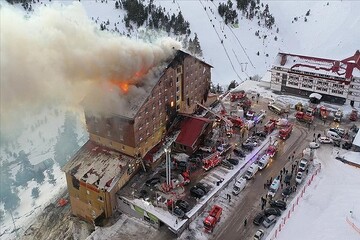 Kartalkaya'daki otel yangınından görüntüler