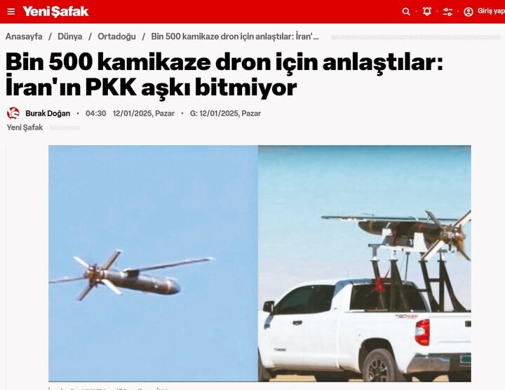 Üst düzey bir kaynak, İran'ın PKK'ya bin 500 İHA verdiğine dair iddiaları yalanladı