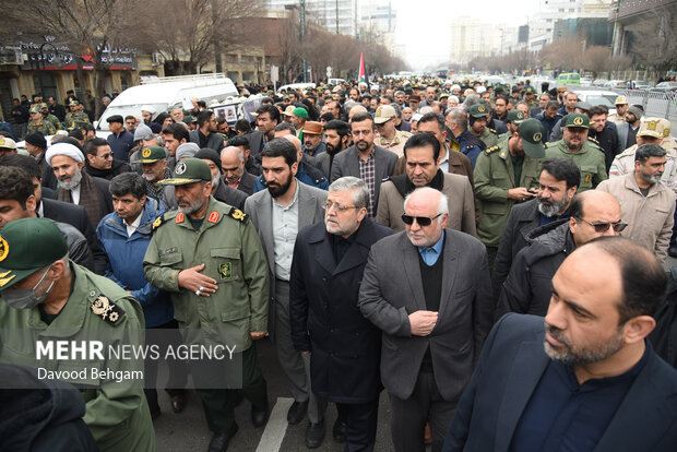 تشییع پیکر همسر شهید برونسی در مشهد