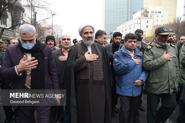 تشییع پیکر همسر شهید برونسی در مشهد