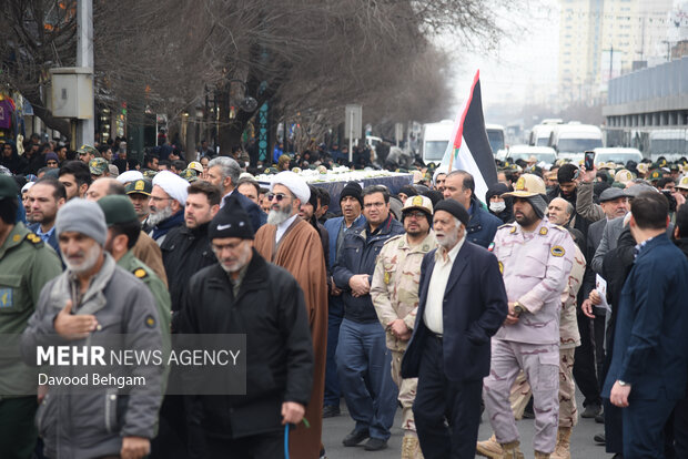 تشییع پیکر همسر شهید برونسی در مشهد