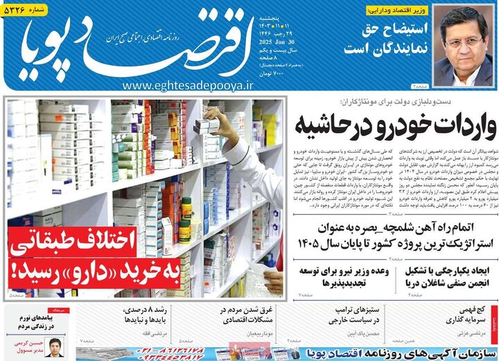 روزنامه اقتصادی ۱۱ بهمن ۱۴۰۳