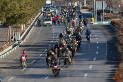 Armed forces stage motorcycle parade in Qazvin on 10-Day Dawn