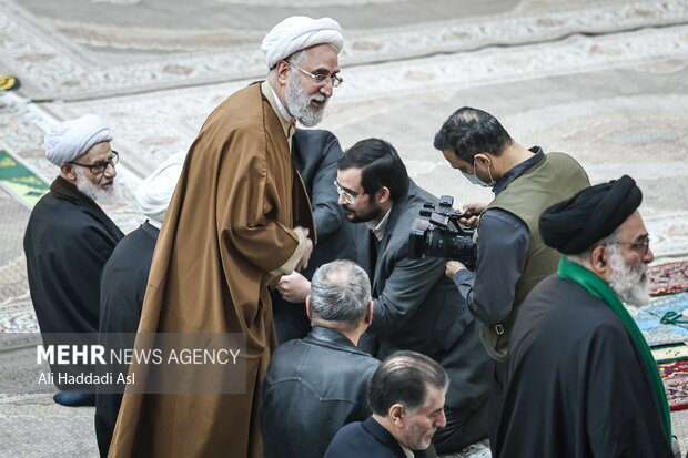 Worshippers perform Friday prayers at Imam Khomeini Mausoleum