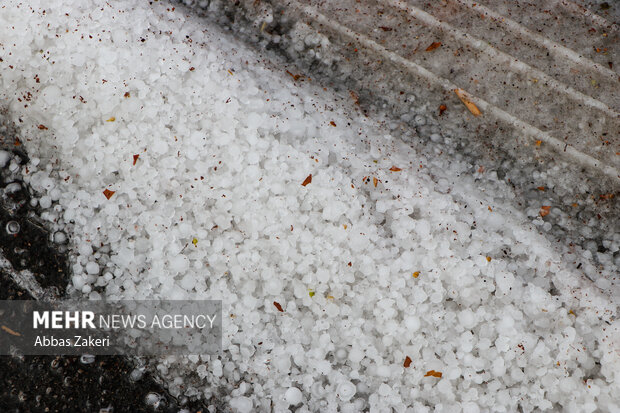 تگرگ در روستای سول جاسک