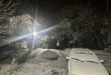 آغاز بارش برف در روستای نصرالله محله فومن