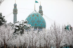 Snowy day at Jamkaran Mosque in Qom province