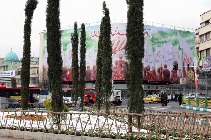 کاشت ۲۲ اصله درخت سرو بلند قامت در اطراف میدان انقلاب اسلامی تهران