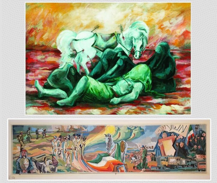 هنرمند نقاش انقلابی: برای حفاظت از انقلاب اسلامی و آرمانهای امام (ره) تلاش میکنم