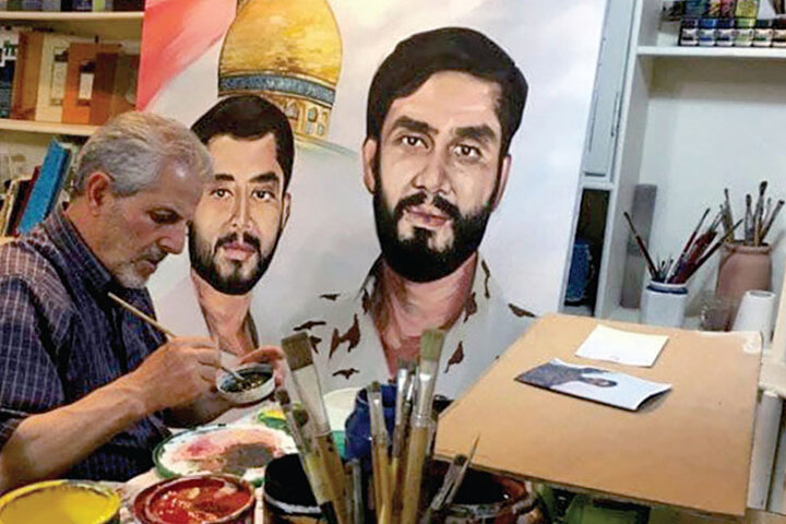 هنرمند نقاش انقلابی: برای حفاظت از انقلاب اسلامی و آرمانهای امام (ره) تلاش میکنم