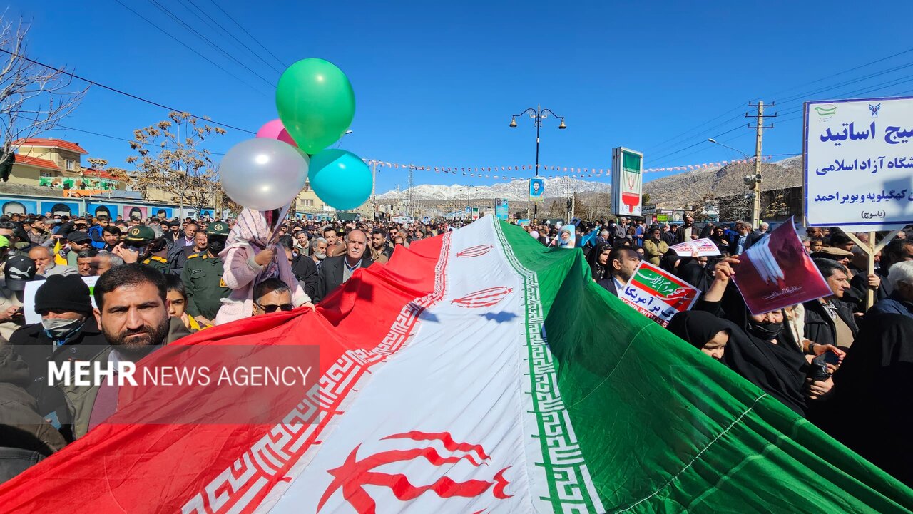راهپیمایی ۲۲ بهمن کهگیلویه و بویراحمد حماسه ساز شد