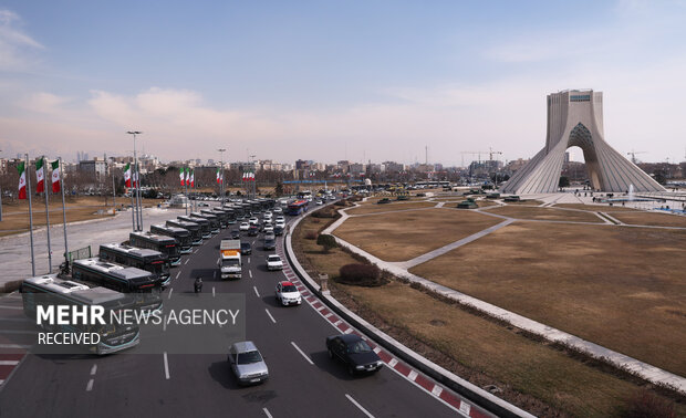 آیین رونمایی و ورود ناوگان حمل‌ونقل برقی شهر تهران