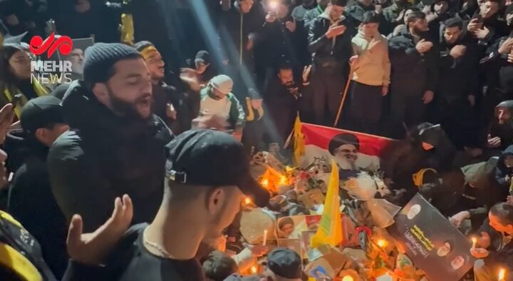 Şehit Nasrallah'ın şehit olduğu yerde yas töreni Şehit Nasrallah'ın şehit olduğu yerde yas töreni