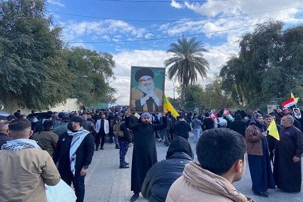 برگزاری مراسم تشییع نمادین شهیدان نصرالله و صفی الدین در عراق+ فیلم برگزاری مراسم تشییع نمادین شهیدان نصرالله و صفی الدین در عراق+ فیلم