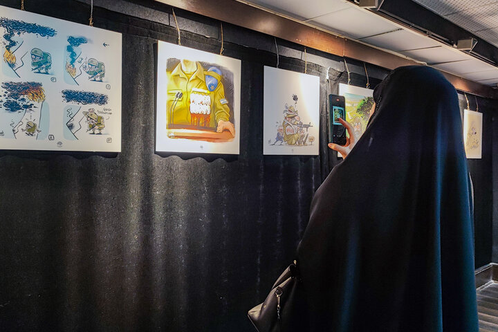 افتتاح نمایشگاه «حماسهای در قاب کارتون؛ از غزه تا لبنان» در شیراز