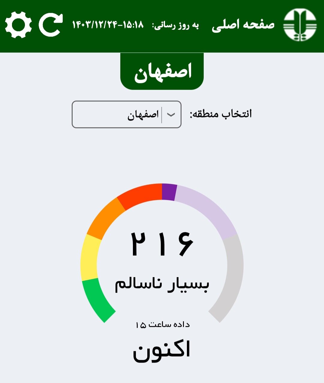 شاخص هوای اصفهان بنفش شد 3