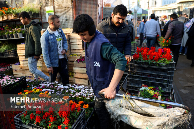 سوق الورد في طهران مع حلول العيد