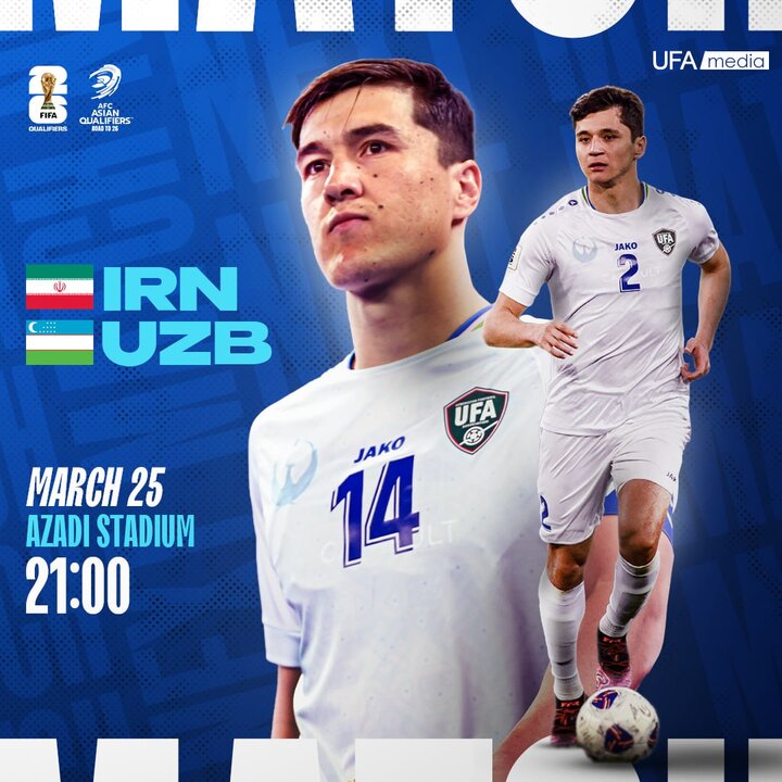 دو بازیکن ویژه ازبک ها روی پوستر بازی با تیم ملی ایران