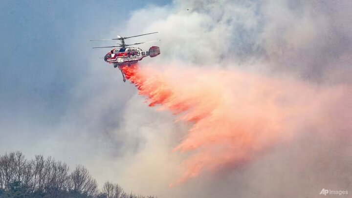 سقوط بالگرد آبپاش حین عملیات اطفای حریق در کره جنوبی؛ خلبان کشته شد