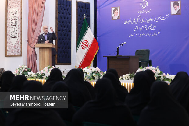 نشست جمعی از بانوان حوزوی و تشکلهای خواهران با رئیس مجلس شورای اسلامی 36
