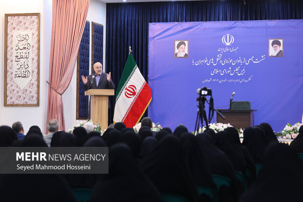 نشست جمعی از بانوان حوزوی و تشکلهای خواهران با رئیس مجلس شورای اسلامی 32
