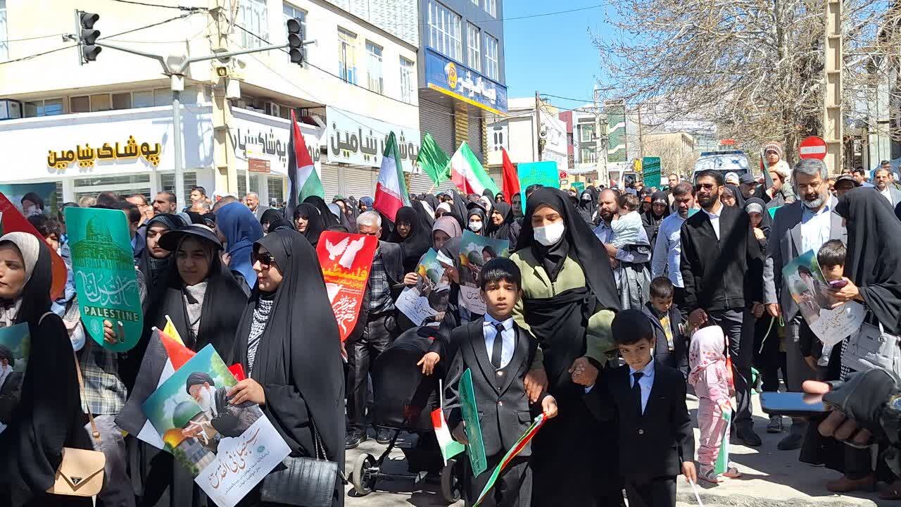 فریاد مرگ بر اسرائیل در راهپیمایی قدس یاسوج