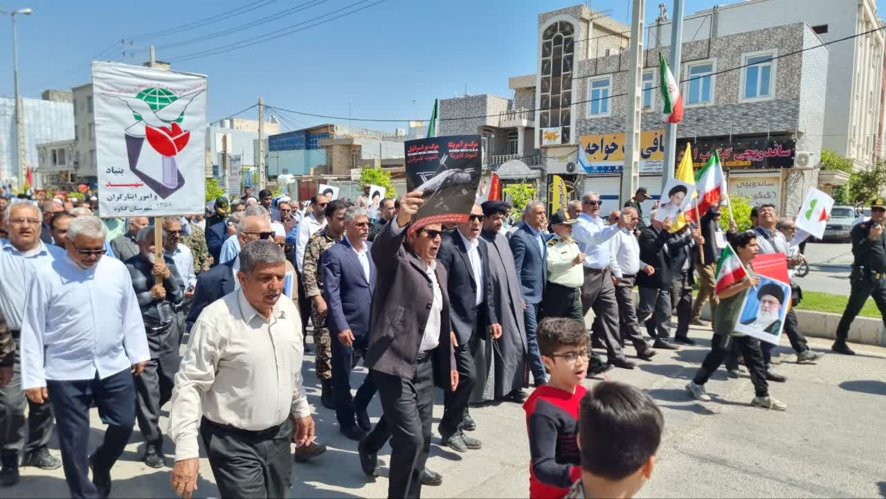 دریادلان گناوهای فریاد «مرگ بر اسرائیل» سر دادند