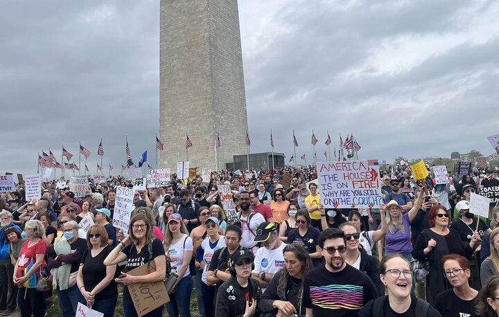 Dozens of thousands protest against Trump’s policies