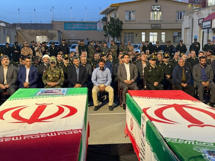 پیکر مطهر شهدای مرزبانی بانه تشییع شدند