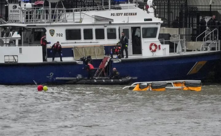 شش کشته درپی سقوط بالگرد به رودخانه در نیویورک + فیلم