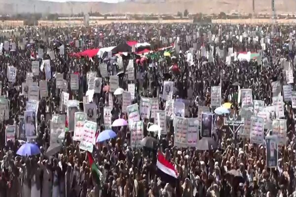 طوفان بشری حمایت از غزه در «صعده» یمن+ فیلم