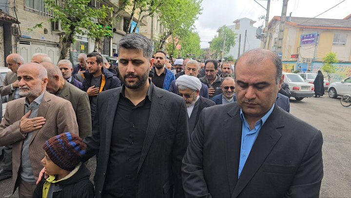 پیکر پدر شهید اصغری خواه در لنگرود تشییع شد