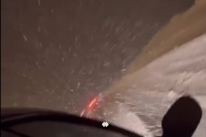 بارش شدید برف در بستان آباد
