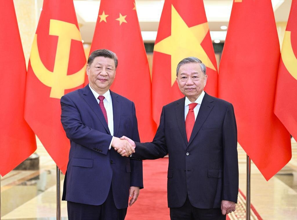 Chinese President Xi Jinping held talks with To Lam, general secretary of the Communist Party of Vietnam (CPV) Central Committee, in Hanoi, Vietnam, April 14, 2025