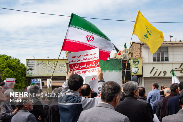 فریاد خشم نمازگزاران آذربایجان غربی علیه جنایات رژیم کودک کش در غزه