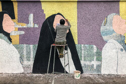 دانشجویان هنری دیوارهای اصفهان را رنگ‌آمیزی کردند