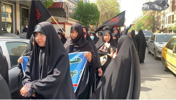 تجمع بانوان زینبی همزمان با سالروز شهادت امام صادق(ع)در آذربایجان غربی