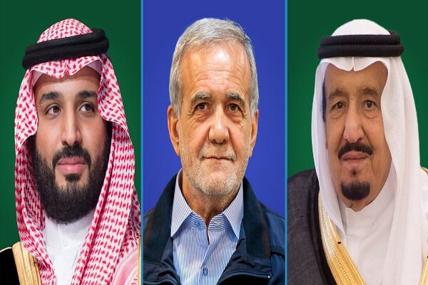 Suudi Arabistan Kralı ve Veliaht Prensi'nden Pezeşkiyan'a taziye mesajı Suudi Arabistan Kralı ve Veliaht Prensi'nden Pezeşkiyan'a taziye mesajı