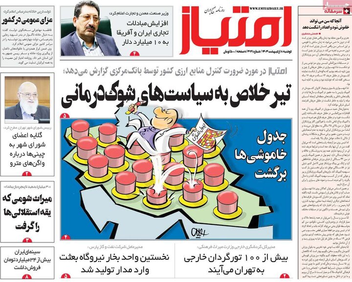 روزنامه صبح ۸ اردیبهشت ۴۰۴