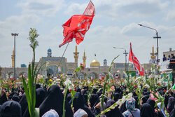 گلباران حرم مطهر رضوی در سالروز ولادت حضرت معصومه (س)