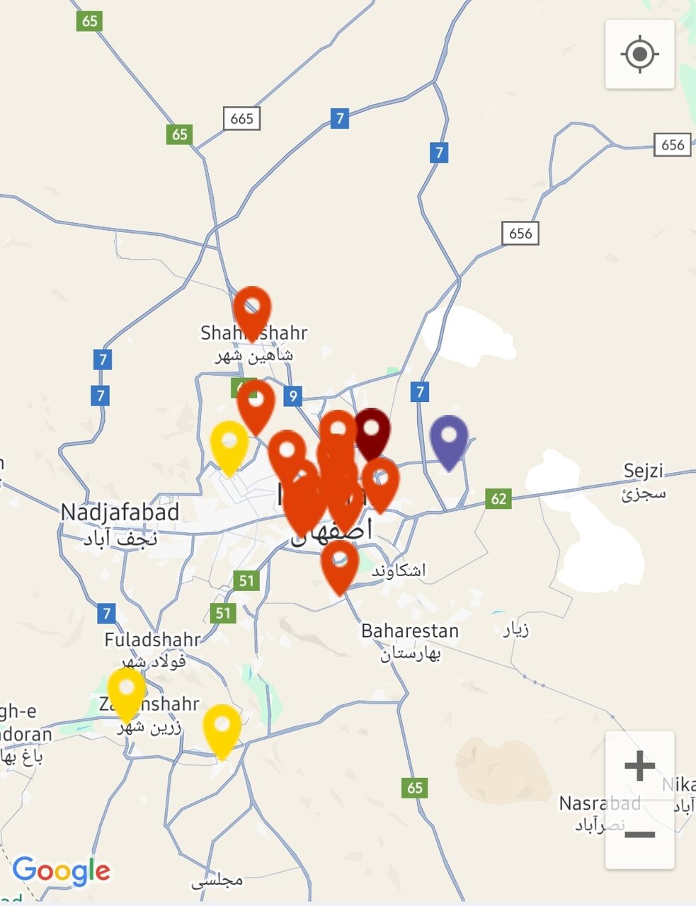 هوای اصفهان در وضعیت خطرناک قرار گرفت هوای اصفهان در وضعیت خطرناک قرار گرفت