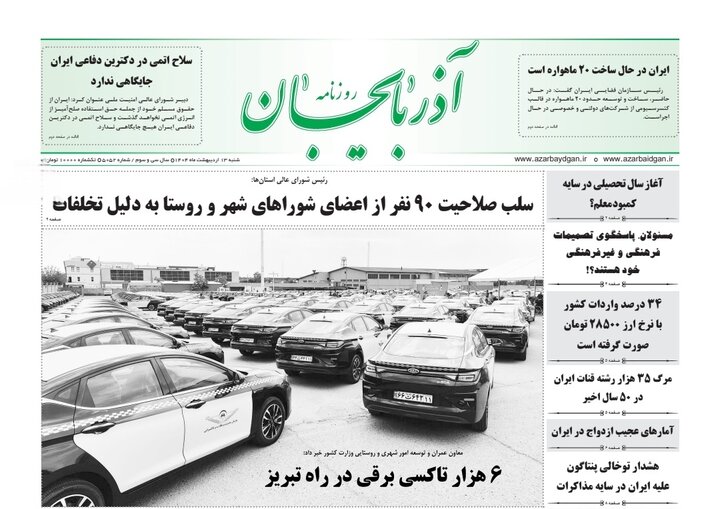 روزنامه های آذربایجان‌شرقی
