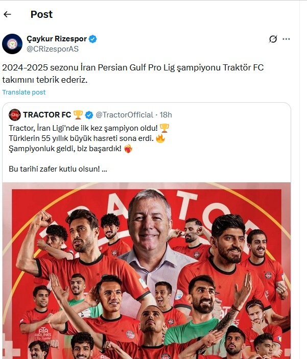 Hangi kulüpler Traktör'ü tebrik etti?