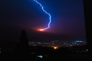صاعقه شدید در چهارراه شریعتی تبریز