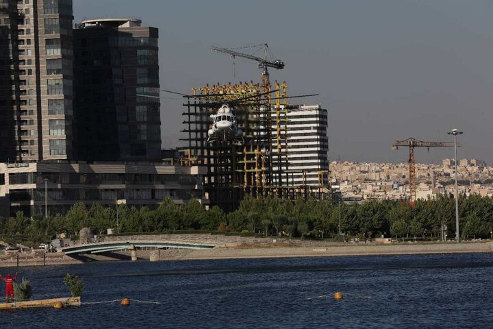 مانور بزرگ امداد و نجات هلال احمر در دریاچه شهدای خلیج فارس+عکس