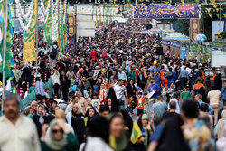 سراسر خیابان کریمخان تا بلوار کشاورز جشن عاشقان امام رضا(ع) برپا شد