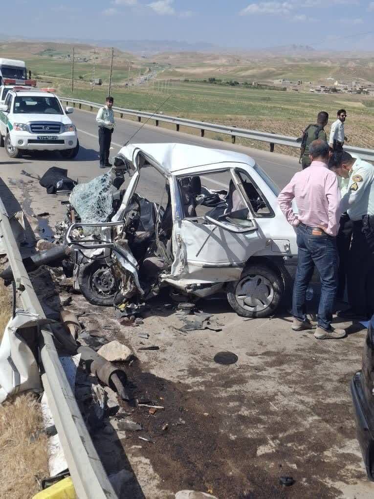 جزئیاتی از تصادف مرگبار در محور کرمانشاه ایلام + تصاویر