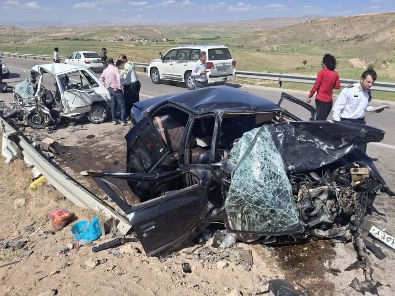 حادثه،كرمانشاه،محور،حميل،ايلام،وقوع،دستگاه،اورژانس،رانندگي،ح ...